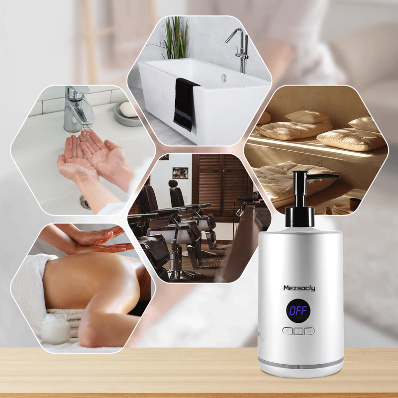 [Australia] - Oil Warmer for Massage, Mezsocly massage oil warmer for scented oil, Oil Warmer, Body Oils Heater for Spa, Salon and Barber Shops, with 2 Oil Bottle Dispensers, Constant Temperature, White Ceramic White 
