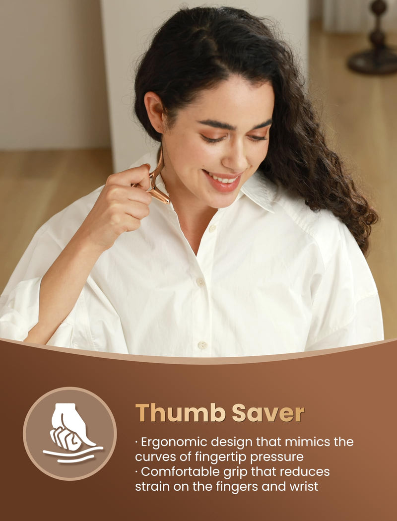[Australia] - lifechill Trigger Point Massage Tool for Gua Sha, Lymphatic Drainage Massager, Deep Tissue Thumb Saver Acupressure Tool for Full Body Pain Relief, Gold 