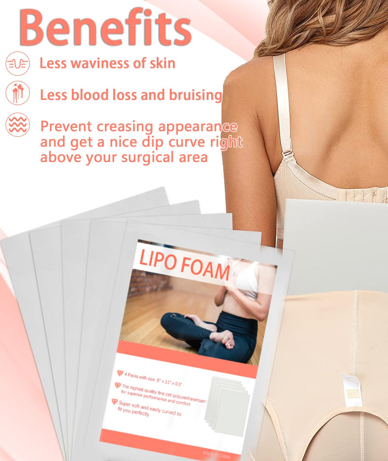 5 Pack Lipo Foam Pads Post Surgery Tummy Tuck for Lipo Recovery,Liposuction Surgery Foam Sheet for Recovery 8" X 11" 5