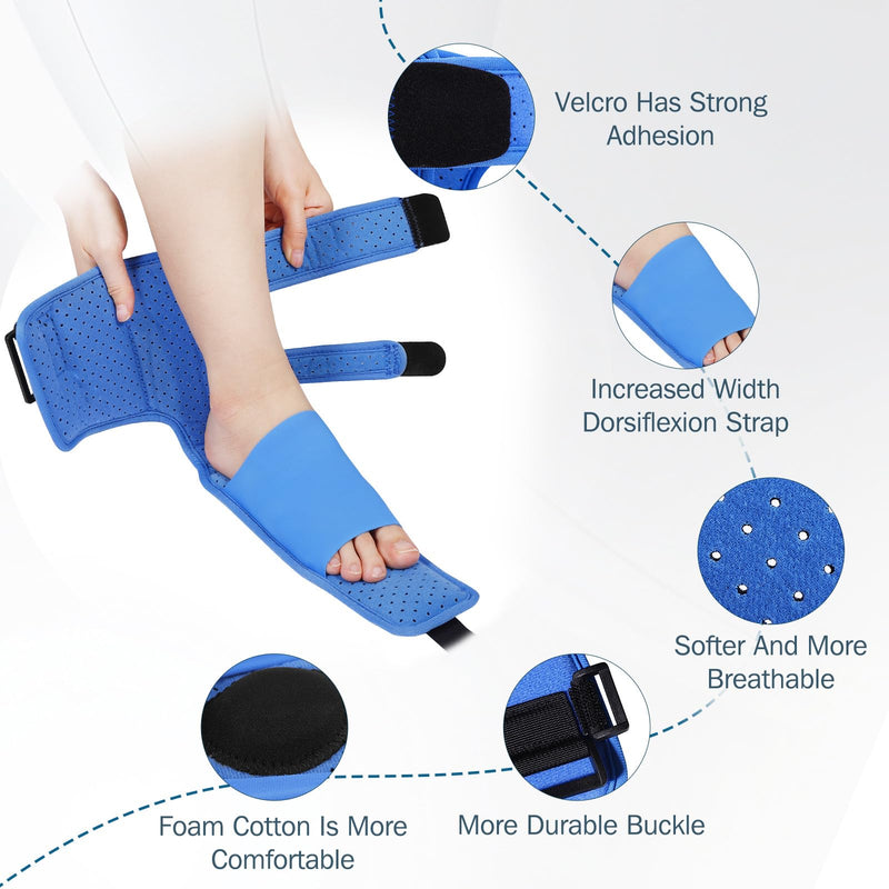 [Australia] - Upgrade Plantar Fasciitis Night Splint & Relief Brace with Adjustable Straps - Support for Achilles Tendonitis, Heel Spur Pain, Day & Night Use 