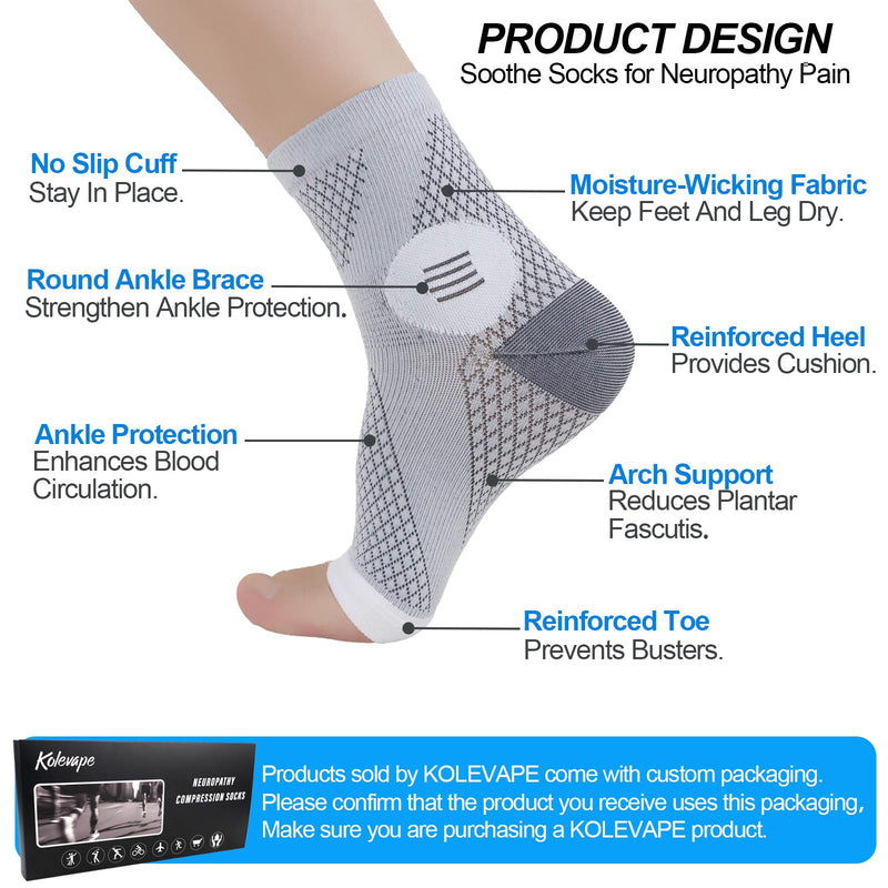 [Australia] - 3 Pairs Neuropathy Socks for Women & Men,Nano Comprex Ankle Sleeves Protection Elastic Socks,Soothe Socks for Neuropathy Pain,Anti Fatigue Compression Foot Sleeve Brace Socks Medium Mixed(3pcs) 