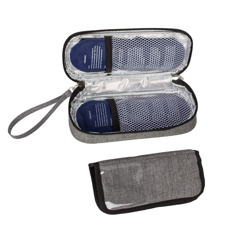 [Australia] - Apollowalker Cooler Bag Insulin Bag for Diabetes Syringes, Insulin Injections and Medications Gray 