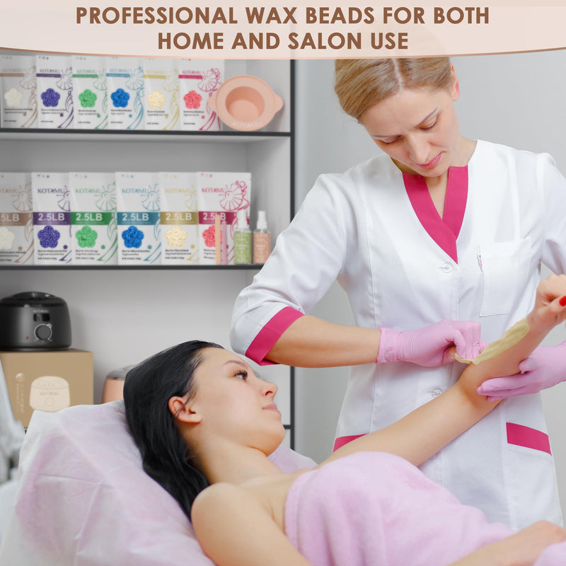 [Australia] - KOTAMU Hard Wax Beads, 6 Packs Waxing Beads for Hair Removal- Facial Bikini Brazilian Leg Sensitive Skin Full Body- Stripless Wax Beans Kit for Coarse & Fine Hair, Ideal for Women Men Home Salon Use 