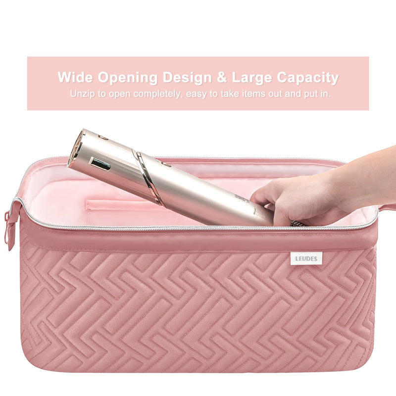 [Australia] - Leudes Hair Tools Travel Bag for Shark Flexstyle Carrying Case Portable Shark Hair Air Wrap Dryer Case Waterproof Dustproof Flat Curling Iron Travel Organizer (Dark Pink) 467.17 cubic inches Dark Pink 