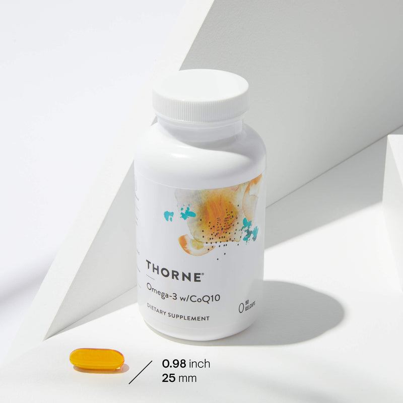 [Australia] - THORNE Omega-3 with CoQ10 - Omega-3 Fatty Acids Supplement with CoQ10 - EPA and DHA - 90 Gelcaps 