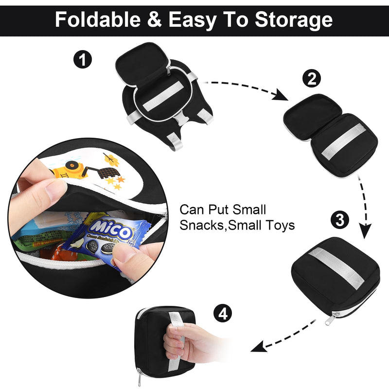 [Australia] - Accmor Toddler Harness Leash, Cute Excavator Child Walking Harness Tether Wristband Assistant Strap Belt Protector for Baby Boys, Collapsible Kids Leash + Anti Lost Wrist Link for Outdoor Travel Black 