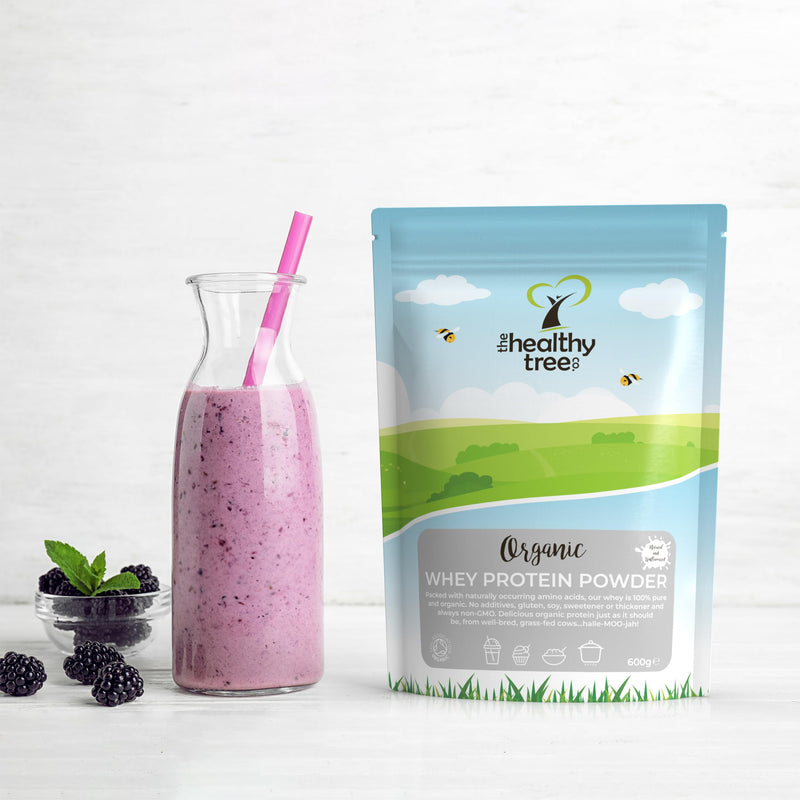 Organic Whey Protein Powder (600g) - Grass Fed Unflavoured Organic Protein Powder by TheHealthyTree Company - Low Carb Natural Protein for Muscle Growth & Recovery 600 g (Pack of 1)