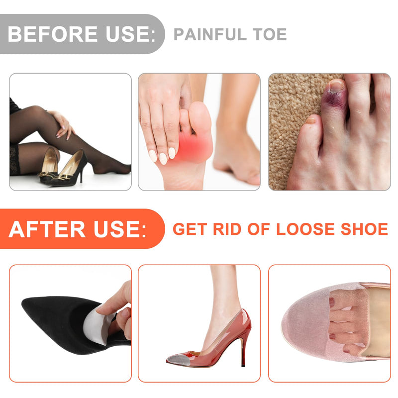 [Australia] - Shoe filler inserts, 3 pairs of toe filler inserts for shoes that are too large, insoles, adjustable shoe pads, toe cushions, shoe size reducer for women and men, high heels, suit shoes, casual flats, grey 