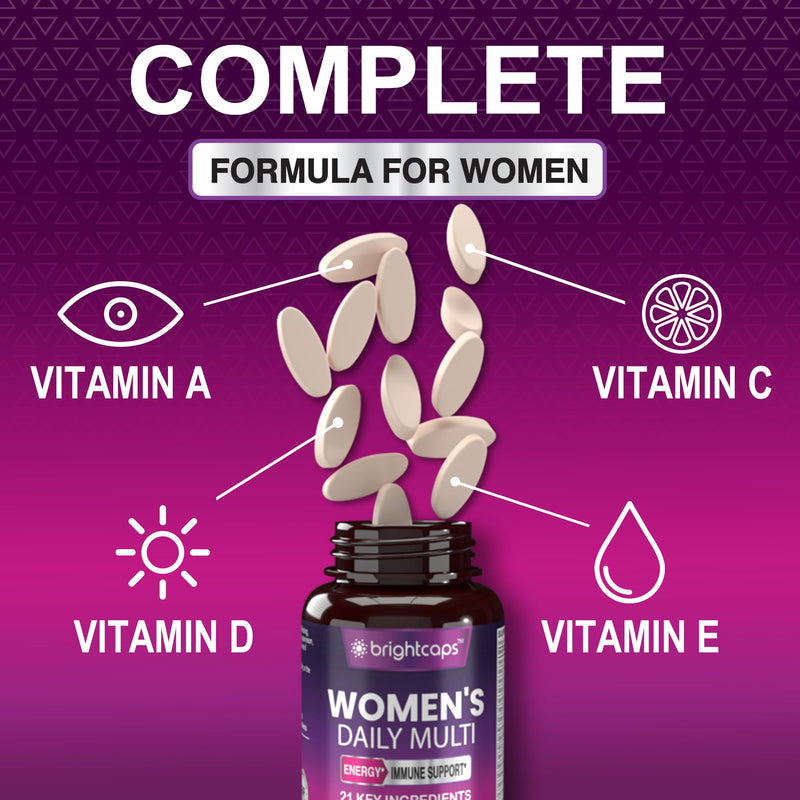 Women's Multivitamins and Minerals Enhanced with Folic Acid, Biotin, Pantothenic Acid, Zinc, Vitamin B12, Selenium - 21 Key Essential Ingredients Immune System & Health Support | 90 Tablets