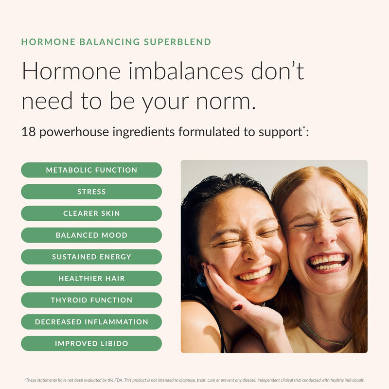 BEAM Glow Hormone Support & Cortisol Supplement for Women - Daily Vitamins for Women with Ashwagandha, Selenium, Zinc, Vitamin A, for Cycle Health, Mood & Energy, Watermelon, 15 Servings