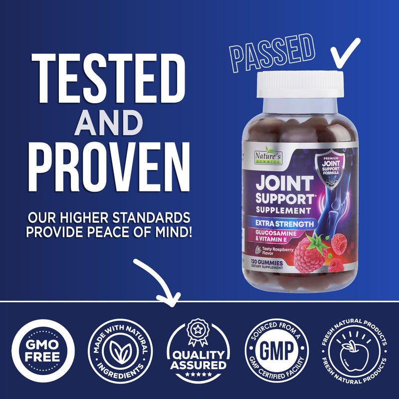 [Australia] - Joint Support Supplement - Extra Strength Glucosamine Joint Support Gummy - Joint Health Support & Flexibility for Back, Knees, & Hands - Vitamin E for Immune Support for Women & Men - 120 Gummies 120 Count (Pack of 1) 
