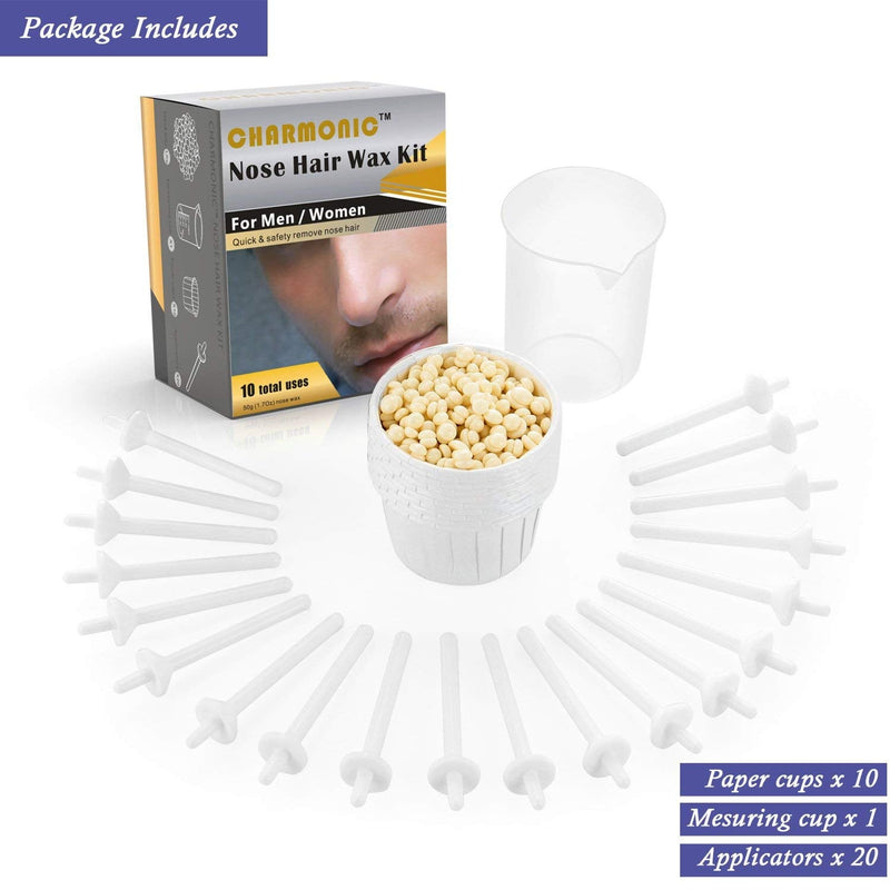 [Australia] - Nose Wax Kit for Men and Women, Nose Hair Removal Wax for Charmonic (50 grams / 10 times usage count) 50g 