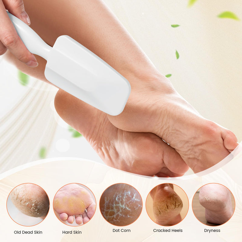 [Australia] - BEZOX Nano Glass Foot File and Callus Remover - Highly Effective Callus Remover Awaken Soft Smooth Feet - Durable Foot Scrubber, Long Lasting Foot Buffer - Comfortable Handle (White) White 