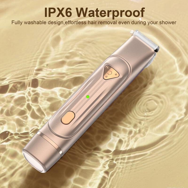 [Australia] - Dermave Bikini Shaver - Bikini Trimmer for Women, Waterproof Dual Head Shaver (Gold) Gold 