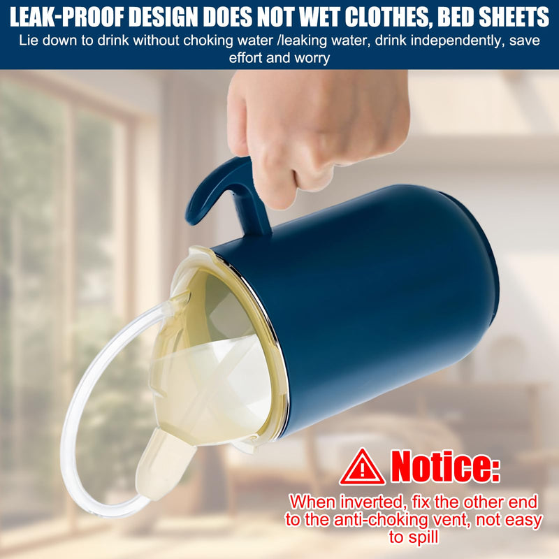 3-in-1 Leak-Proof Drinking Cup Stainless Steel 400 ml Sippy Cup Seniors with Handles, Sippy Cup for Seniors, for Seniors, Patients, Disabled People, Maternity, Leak-Proof