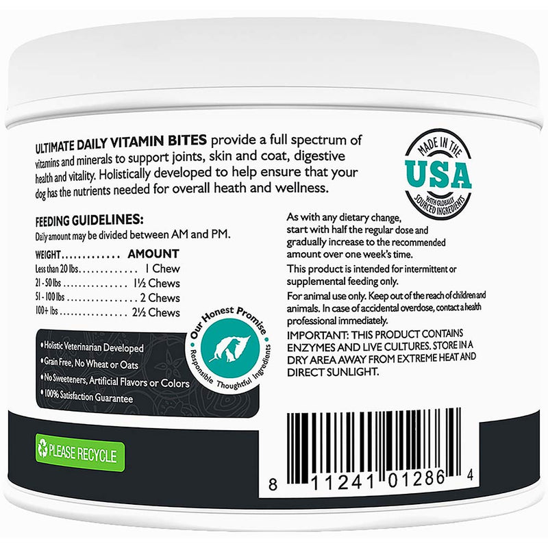 Only Natural Pet Ultimate Daily Vitamins - Complete Multivitamin Supplement for Dogs Balanced Health & Vitality - Senior Small & Large Canine Food Immune Digestive Support -60 Soft Chews (Pack of 1) 60 Count (Pack of 1) - PawsPlanet Australia