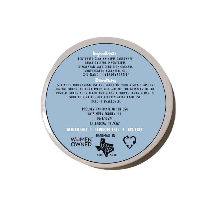 [Australia] - Simply Sooney Remineralizing Vegan Mineral Tooth Powder I Wintergreen Nano-Hydroxyapatite Formula I Natural Whitening I Stronger Teeth 1.5oz (1.5 oz jar) 