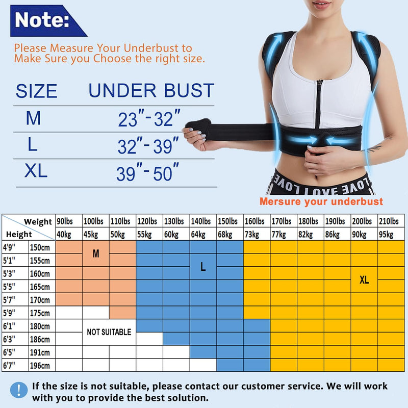 Mercase Professional Posture Corrector for Men & Women, Maximum Support Back Brace, Adjustable & Rigid for Upper Back Pain, Shoulder Relief, Spine Alignment, Stops Slouching, Medium (23-32 in) Medium (Pack of 1)