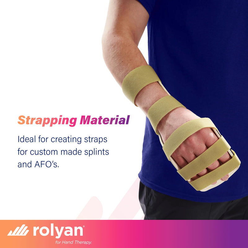 [Australia] - Rolyan Neoprene Strapping Material, 1/8" x 1" x 3.5 yd, Beige, For Use With Thermoplastic Splinting Material, Hook Receptive Strap for Braces and AFOs, Soft Cushioned Strap for Custom Fit,Trim to Fit 1/8"x 1"x 3-1/2 yd. 