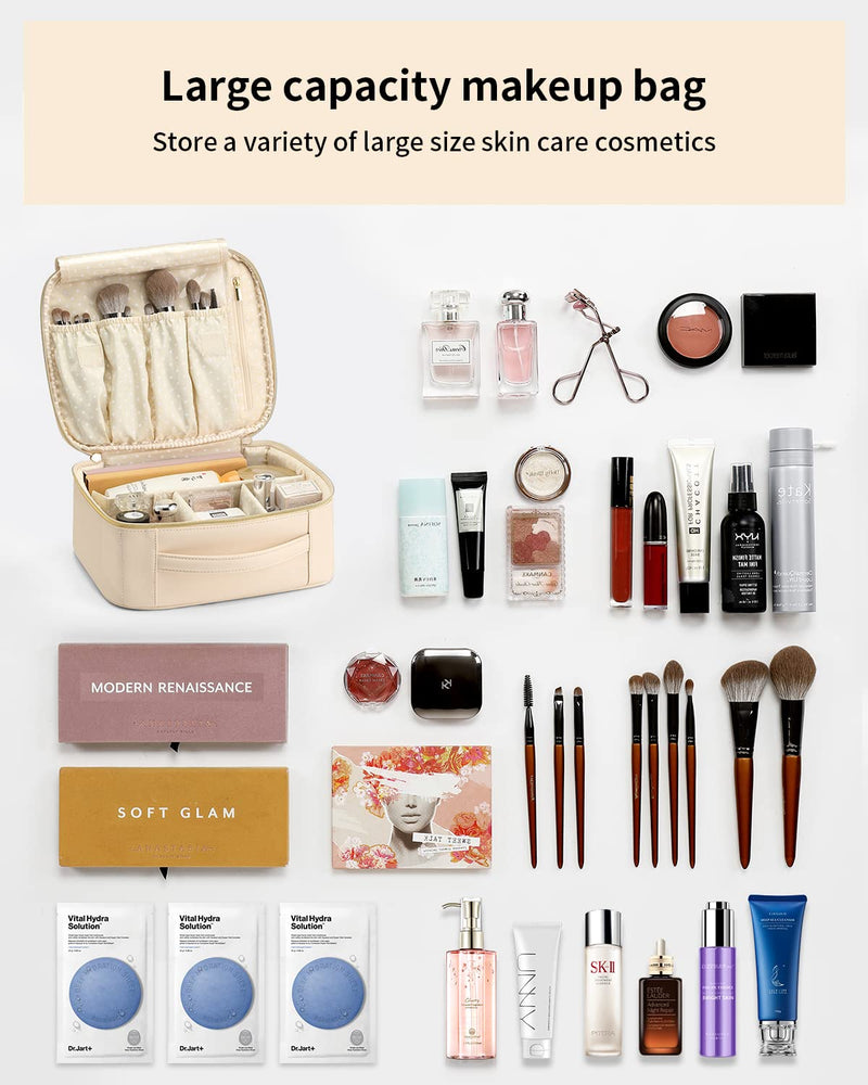 Vlando Cosmetics Bag for Travel Accessories and 6 Pack Jewelry Storage Bags