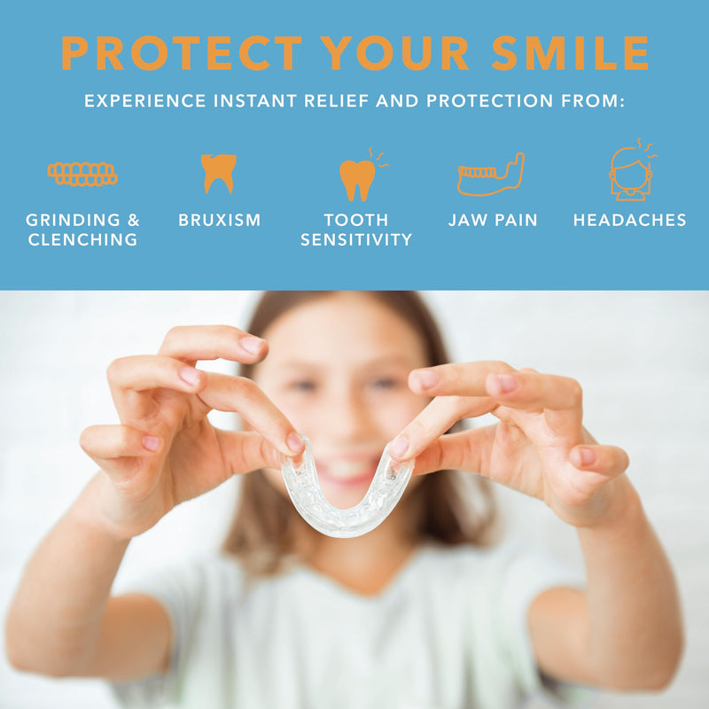 Nightguard for Kids Teeth Grinding - CustMbite Dental Mouth Guard for Bruxing and Clenching at Night During Sleep (2-Pack)