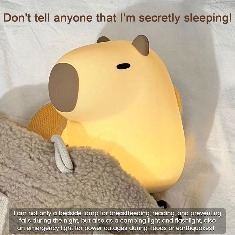 [Australia] - Cute Capybara Night Light, LED Squishy Novelty Animal Lamp, 2 Levels Dimmable Nursery Night Light for Kids Sleeping, Baby Rechargeable Touch Lamps, Kawaii Room Dorm Decor, Funny Gift (Normal) Normal 