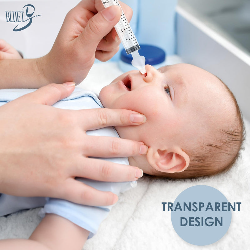 [Australia] - Bluet B - Baby Nasal Syringe (2-Pack) - Safe Silicone Nasal Aspirator for Newborn - Infant Mucus Removal - 10ml Nose Cleaner Syringe for Baby - Toddler Congestion Relief - Reusable Tips - White 10 ml 