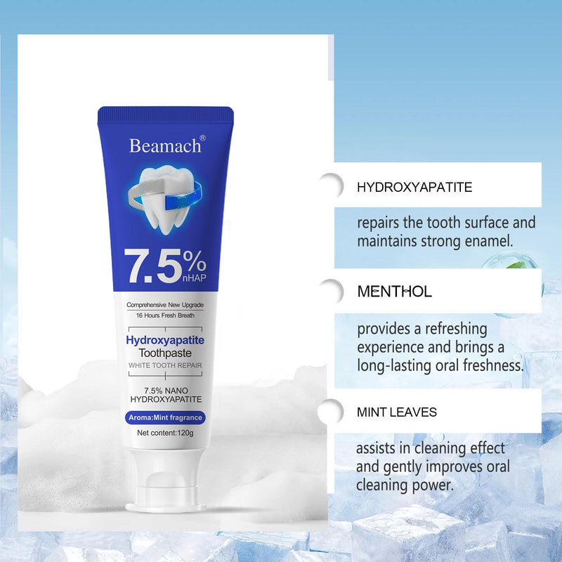 [Australia] - Beamach Hydroxyapatite Toothpaste, 2 Pack for Teeth Remineralization, Natural Fluoride-Free Formula, Sensitivity Relief & Fresh Mint Flavor - Daily Use for Oral Health (4.23oz) 