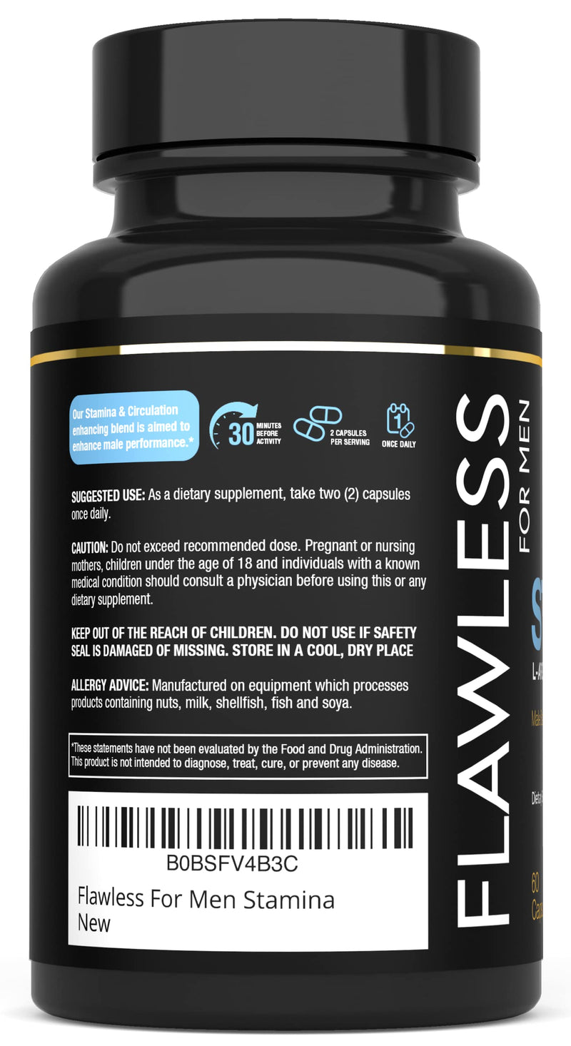 [Australia] - Stamina | L-Arginine, L -Citrulline & Nitric Oxide Supplement for Men | Promotes Male Vitality, Blood Flow and Endurance | 60 Capsules 