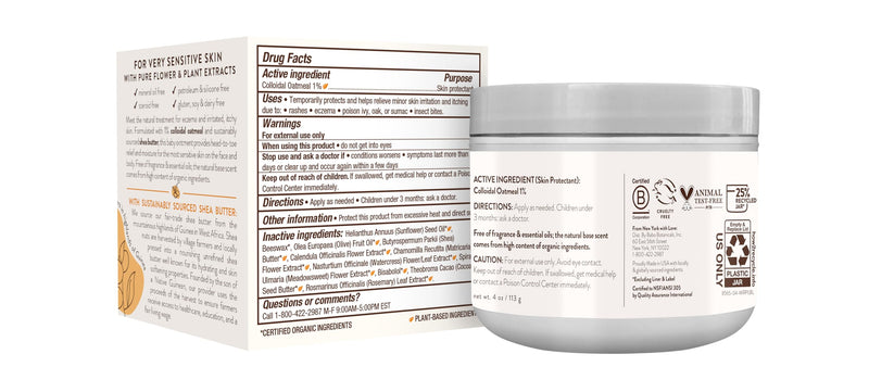 [Australia] - Babo Botanicals Sensitive Baby Fragrance-Free All Natural Healing Ointment - 99% Organic & 1% Colloidal Oat - Steroid-Free - NSF Certified - for Eczema, Irritated/Itchy Skin - Face, Body, Diaper Area New Packaging 