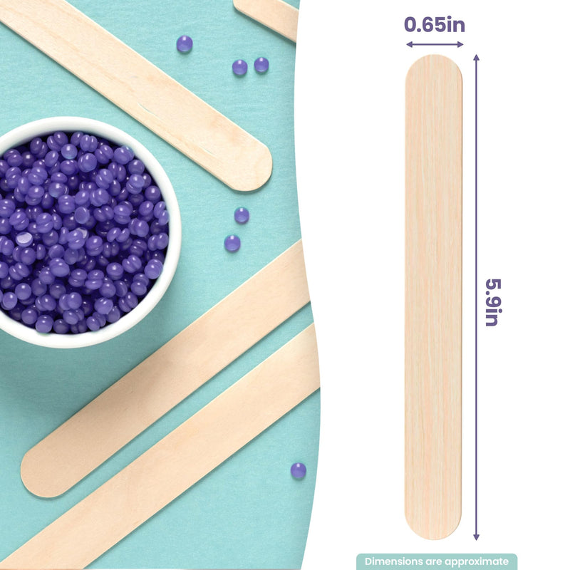 [Australia] - Tress Wellness Craft Sticks, Popsicle sticks, Premium Splinter-Free Wooden Sticks for Waxing, Wax Stick for Body and Face Waxing, 140 pieces 140 Wax Sticks Set Wood 