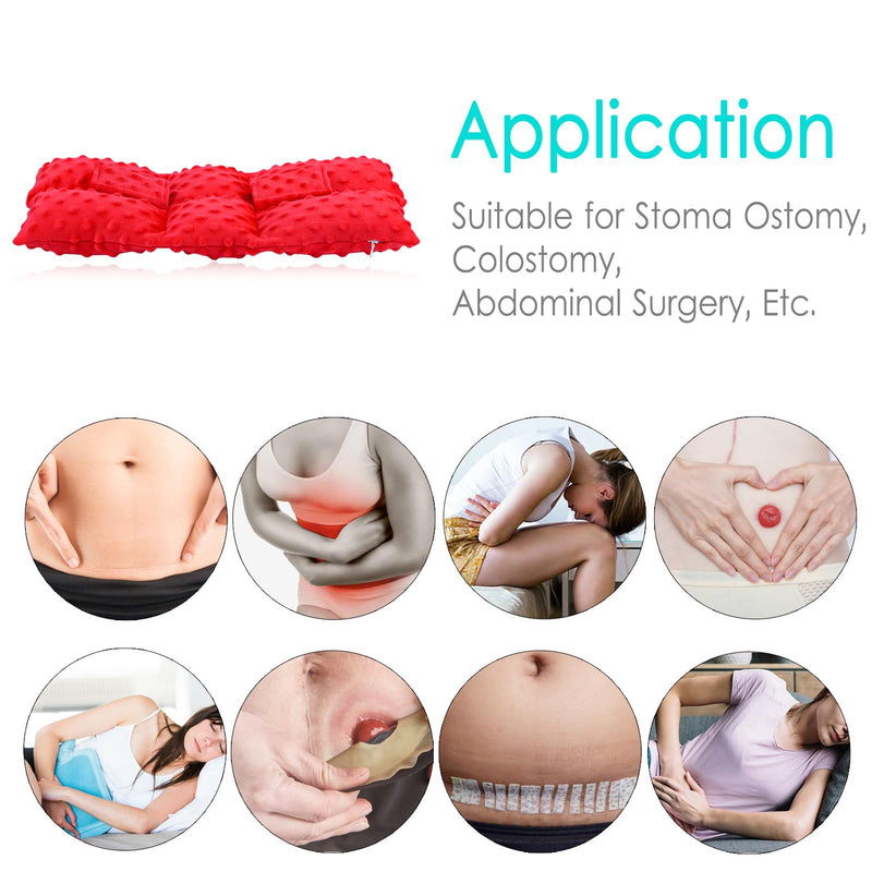 [Australia] - Ostomy Seat Belt Pillow Stoma Seatbelt Protector Ostomy Bag Cover Pillow for Driving Ileostomy Ostomy Support Pillow Urostomy Supplies Car Women Men Minky Dot Red 
