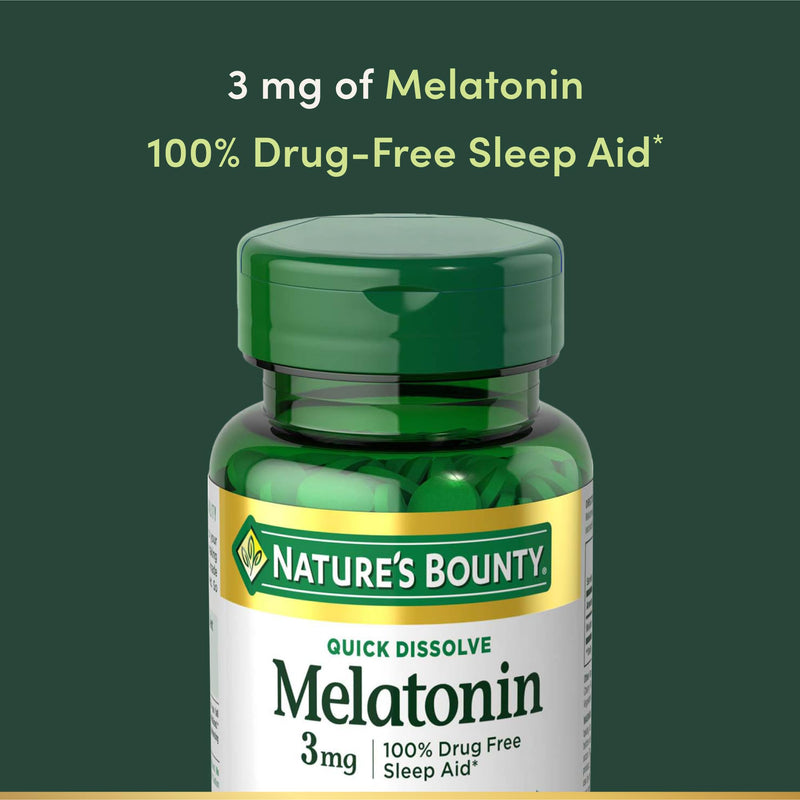 Nature's Bounty Melatonin 3mg Quick Dissolve, Sleep Aid Supplement, Sleep Aids for Adults, Cherry Flavor, 240 Count (Pack of 1) 240 Count (Pack of 1)