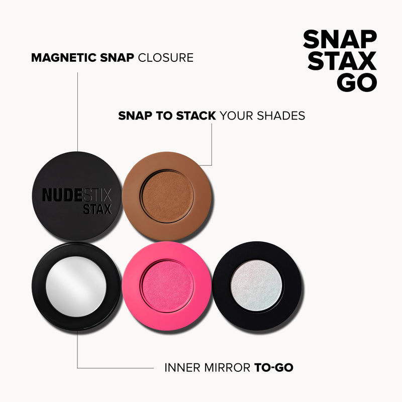 [Australia] - Nudestix Sunpink Glow STAX Set – 3-Piece Cream Blush & Highlighter Sticks for Cheeks, Lips & Eyes | Includes Sunstone, Magenta Matte & Magic Aura | Multi-Use, Stackable, Vegan Makeup Set 