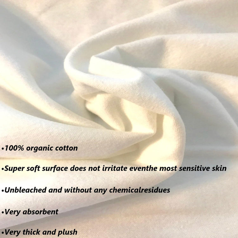 [Australia] - 2 Pcs Organic Cotton Flannel for Castor Oil Pack Wrap, Reusable Castor Oil Compress for Liver Detox, Castor Oil Pads for Abdomen, Joints & Other Areas 