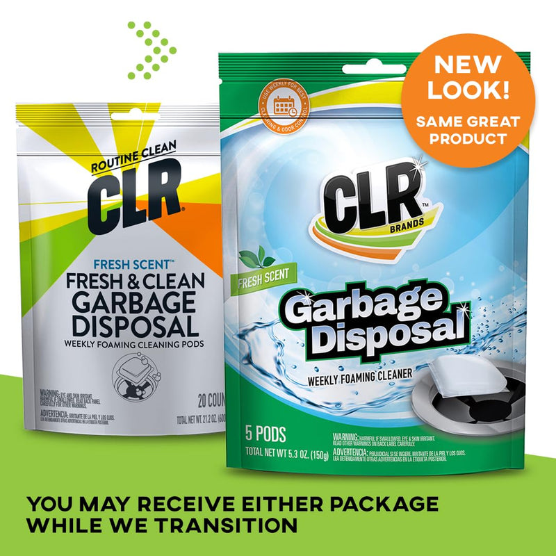 [Australia] - CLR Garbage Disposal Cleaner and Deodorizer Pods, 20 Count, Fresh Scent Foaming Drain Odor Eliminator - 5 Month Supply 