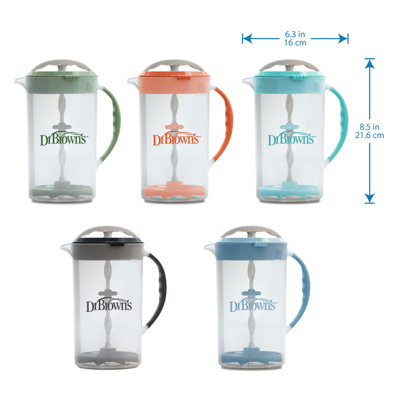 [Australia] - Dr. Brown's Baby Formula Mixing Pitcher with Adjustable Stopper, Locking Lid, & No Drip Spout, 32oz, BPA Free, Black 