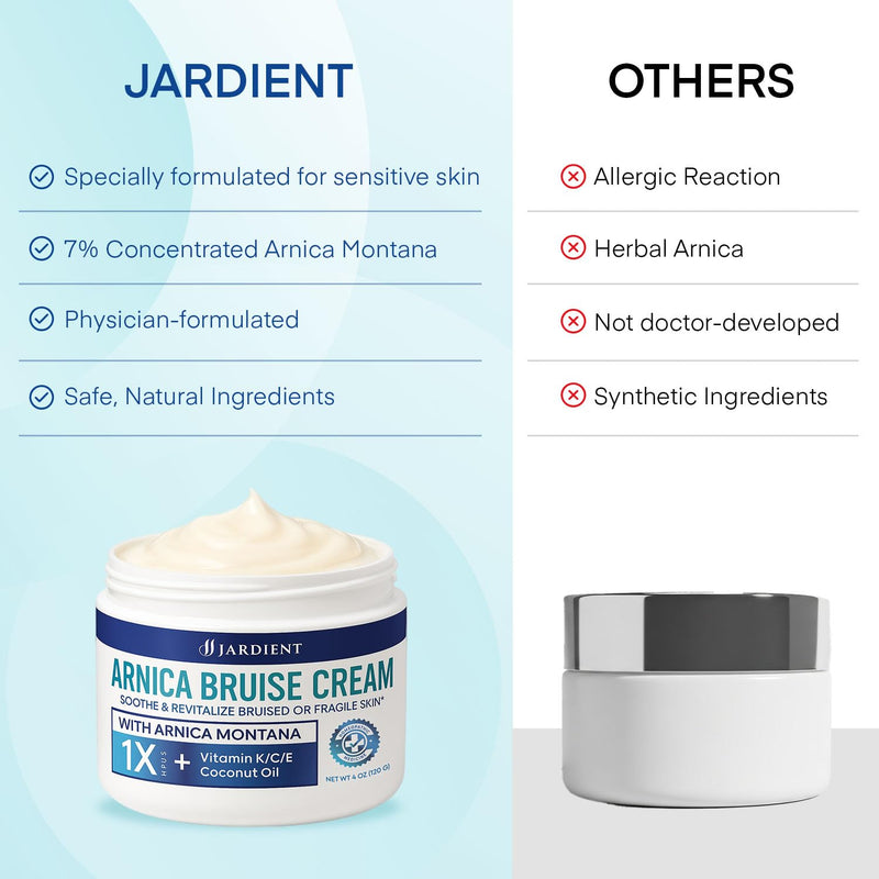 Arnica Cream Advanced Formula with Arnica Montana Vitamin K C & E - Soothing Hydrating for Face and Body (4 Fl Oz (Pack of 1))