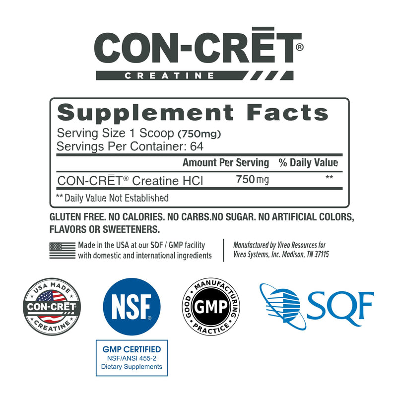 [Australia] - Creatine HCl Powder | Supports Muscle, Cognitive, and Immune Health | Unflavored Creatine (64 Servings) Raw Unflavored 64 Servings (Pack of 1) 