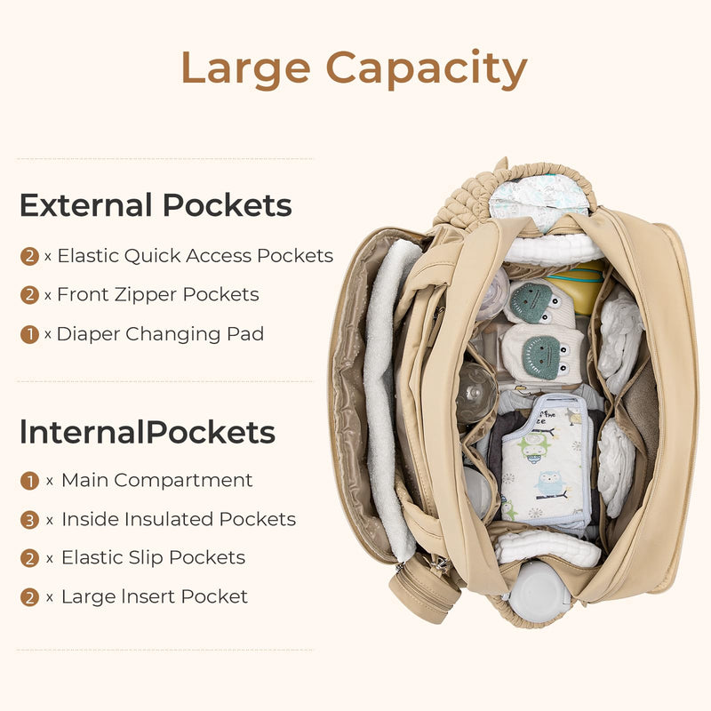 Telena Puffer Makeup Bags with Diaper Bag Totes