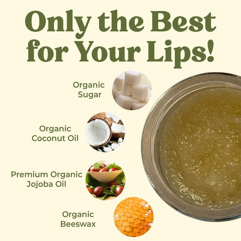 [Australia] - Earth's Daughter Organic Coconut Lip Scrub 0.7 oz - USDA Organic, Fair Trade, Sugar, Jojoba Oil, Beeswax, Coconut Oil, Calendula Extract Lip Scrub Coconut 