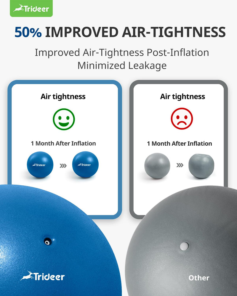 [Australia] - Trideer Pilates Ball 7-8 inch with Pump, Small Pilates Ball, Core Ball, Therapy Ball, Small Exercise Ball for Between Knees, Mini Yoga Ball for Yoga, Barre, Physical Therapy, AB, Core Strength Blue 