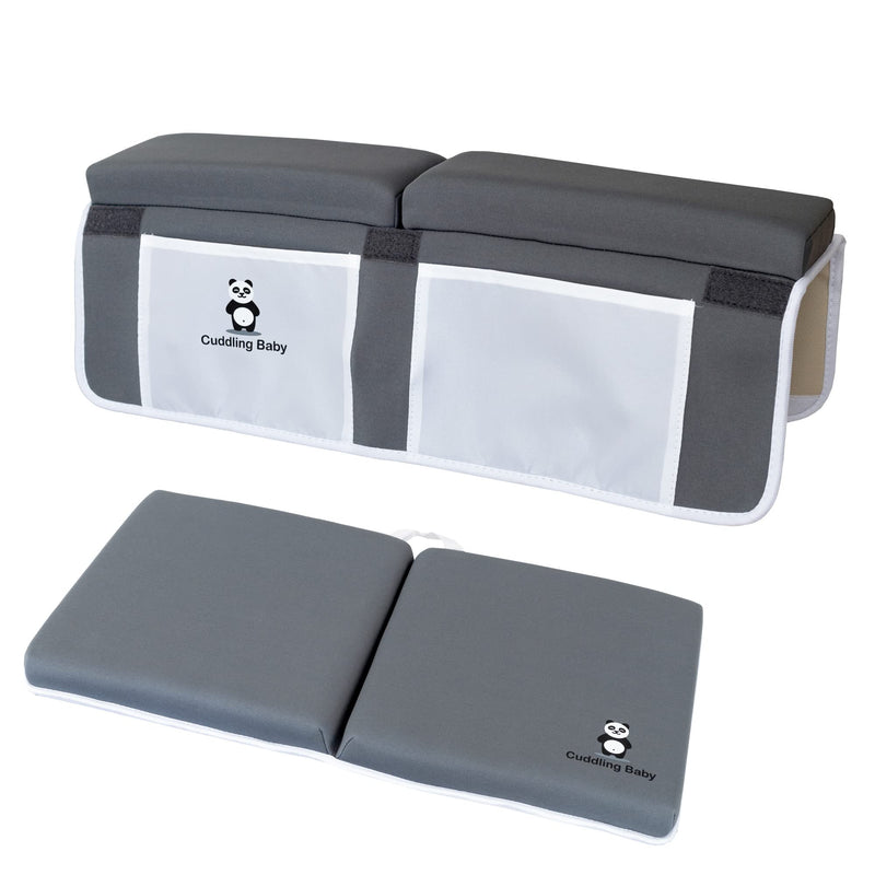 [Australia] - Bath Kneeler and Elbow Rest Pad Set - 2PC Premium Baby Bath Mat Set - Non-Slip Kneeling Pad with Storage Pockets - Machine Washable, Durable Foam Pad Bundle - Gray Grey 