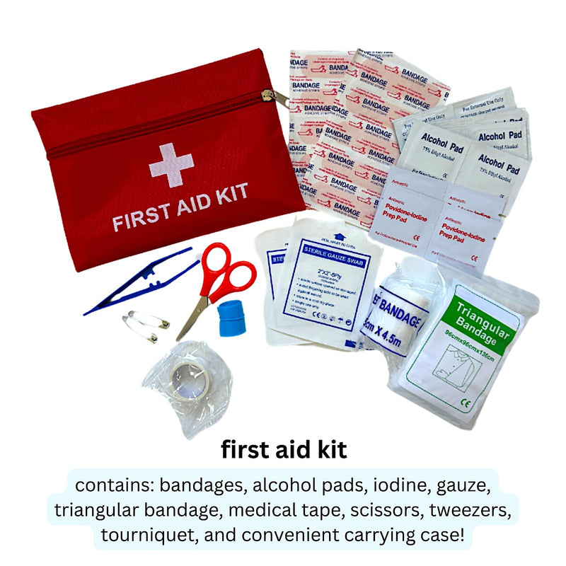 College Survival Kit School Care Package Emergency First Aid Supplies Sewing Manicure Laundry Lanyard Gift Set (Black) Black