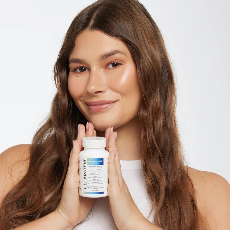 [Australia] - CLEARstem - MINDBODYSKIN Hormonal Acne Supplement (5-HTP) - Natural DIM Supplement - Skin Care Vitamins - Hormone Balance, Antioxidants - Vegan, Gluten Free, Cruelty Free - 30 Servings, 90 Capsules 5HTP 