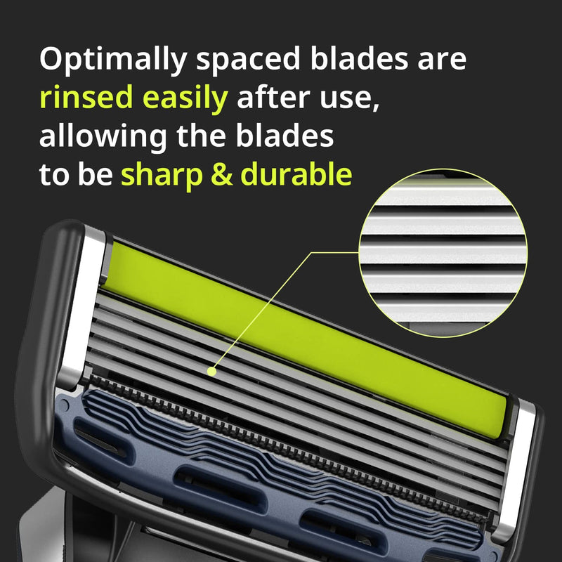 [Australia] - Dorco Pace 5 Pro Razors - Shaving System For Men with Trimmer - 16 Refill Cartridge Set 16 Cartridges (No Handle) 