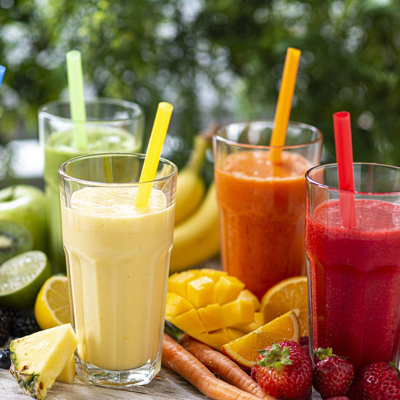 [Australia] - Comfy Package, [100 Count] Jumbo Plastic Smoothie Straws - 8.5" High - Assorted Colors 10 mm - 100 Count 