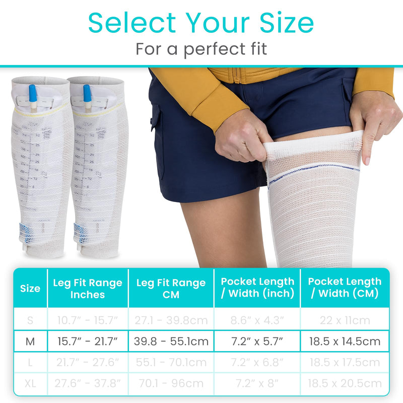 [Australia] - Vive Catheter Leg Bag Holder for Men & Women (2 Pack) - Nephrostomy & Foley Catheter Bag Holder & Cover - Urine Drainage & Storage Bag Holder Stays in Place - Catheter Stabilization (Medium) Medium 