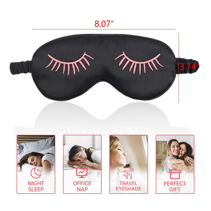 [Australia] - 4 Pack Eye Mask for Sleeping Silky Funny Soft Satin Sleep Shade Cover Blindfold with Elastic Strap Travel Nap Blackout for Women Men 