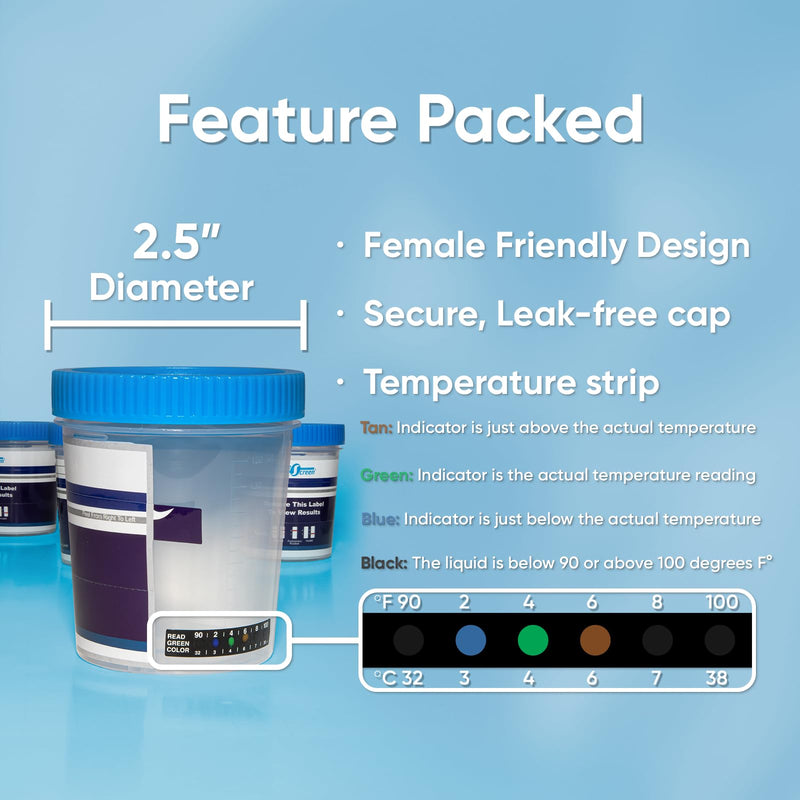 [Australia] - Prime Screen-5 Panel Multi Drug Urine Test Compact Cup (AMP,COC,mAMP/MET,OPI,THC) T-Cup -[10 Pack]-TDOA-254 
